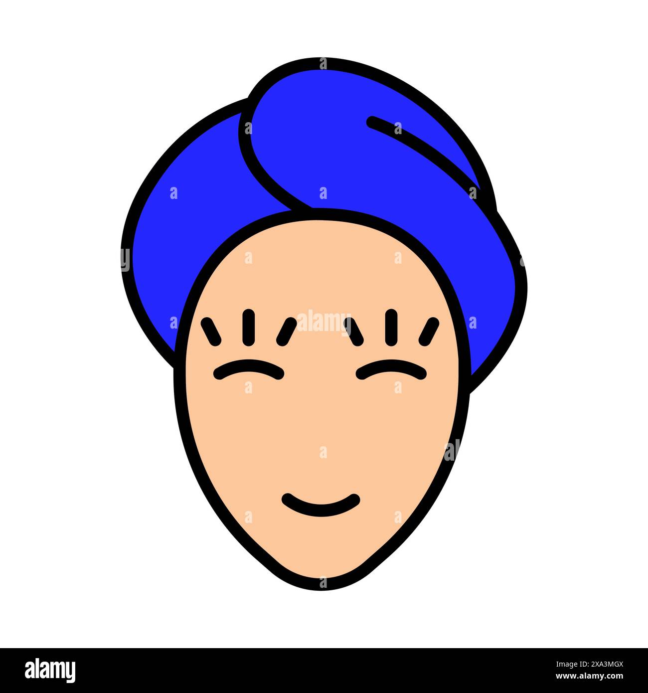 Icône SPA. Visage avec serviette, relaxation, soins personnels, soins de beauté, bien-être, journée spa, soin du visage. Illustration de Vecteur