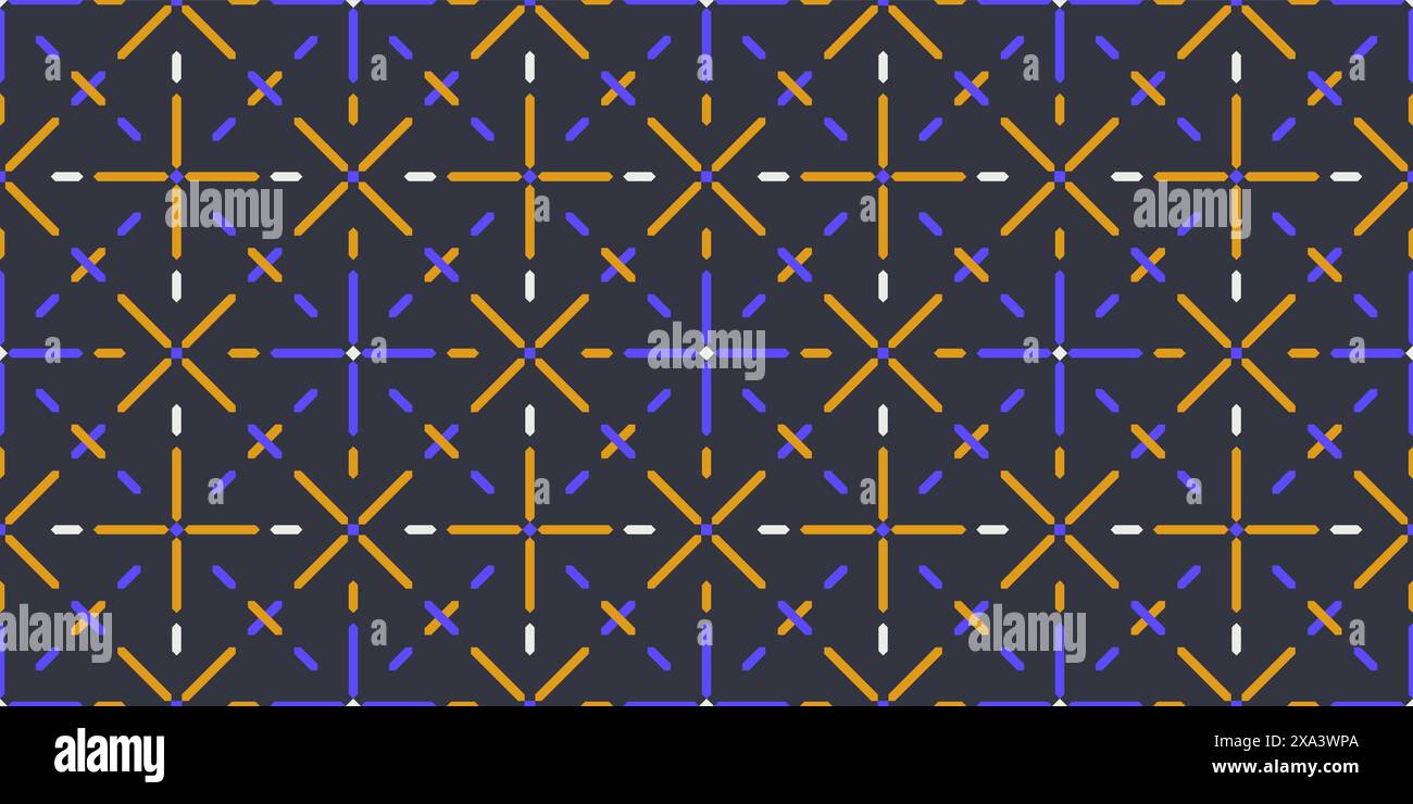 Motif géométrique abstrait sans couture, texture répétitive rythmique de couleur élégante vectorielle avec ornement de croix en pointillés Illustration de Vecteur