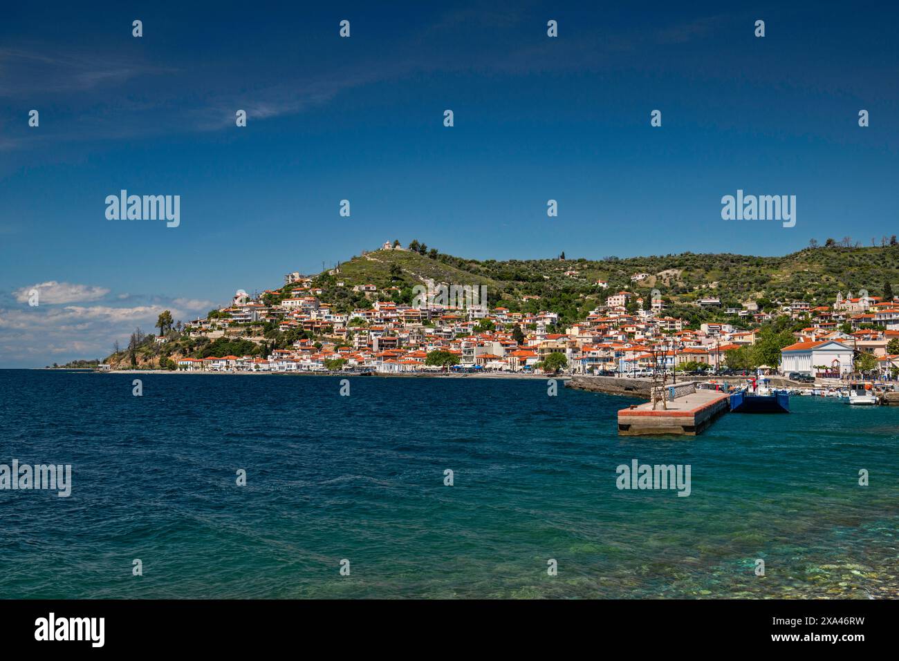 Ville de Limni, golfe Euboéenne du Nord, mer Égée, île d'Evia du Nord, région de Grèce centrale, Grèce Banque D'Images