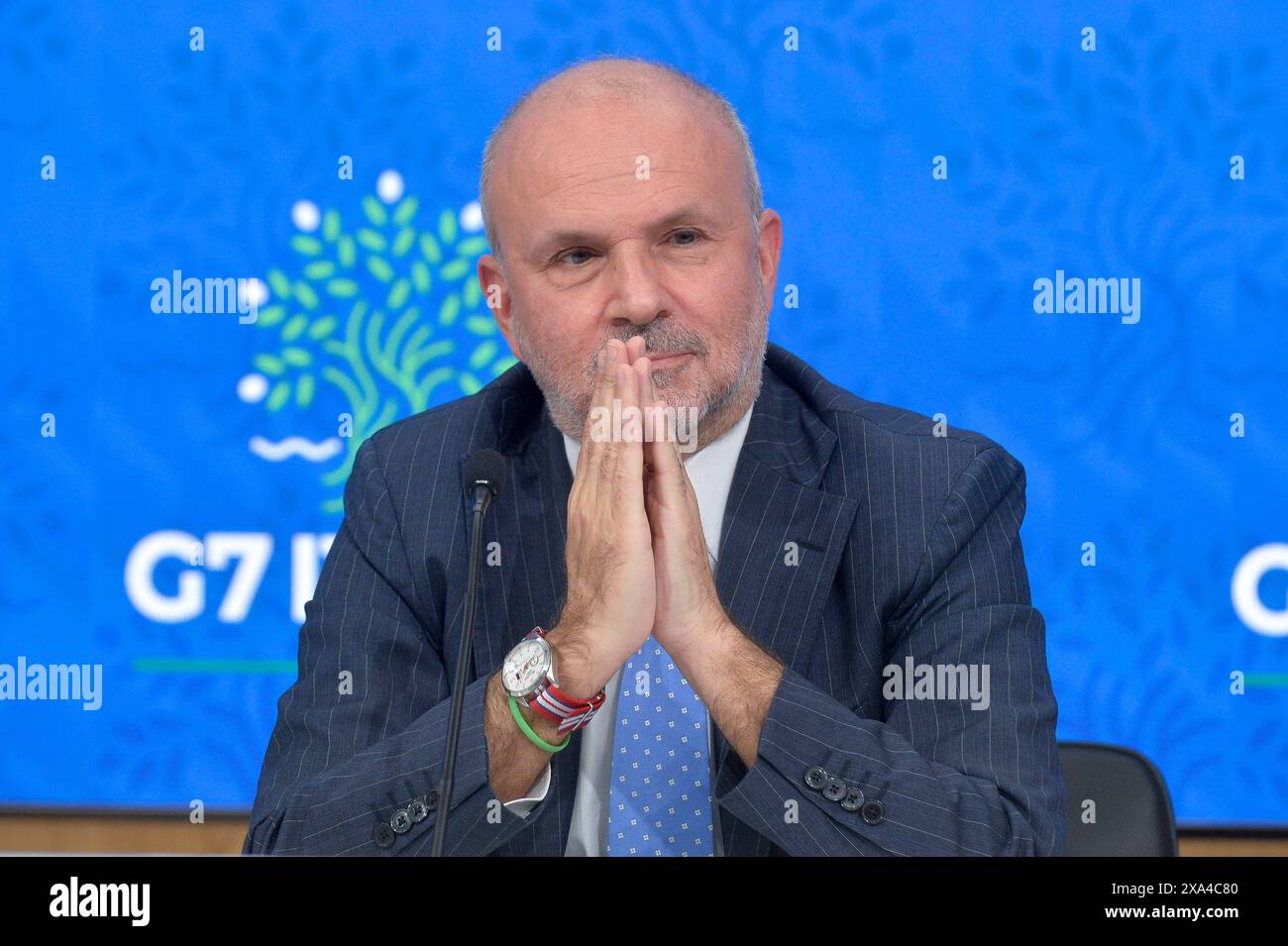 Italie, Rome, 4 juin 2024 : Orazio Schillaci, ministre de la santé, participe à la conférence de presse après le Conseil des ministres photo © Stefano Carofei/Sintesi/Alamy Live News Banque D'Images