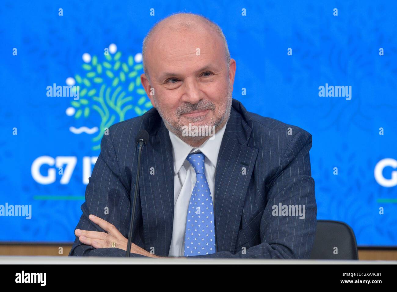 Italie, Rome, 4 juin 2024 : Orazio Schillaci, ministre de la santé, participe à la conférence de presse après le Conseil des ministres photo © Stefano Carofei/Sintesi/Alamy Live News Banque D'Images