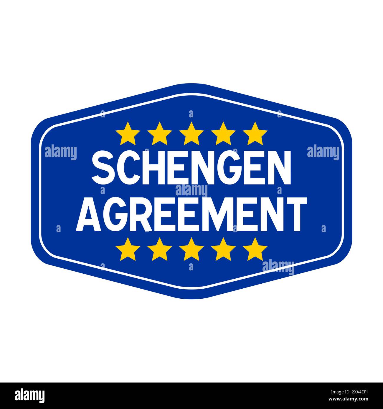 Illustration de l'icône du symbole de l'accord de Schengen Banque D'Images