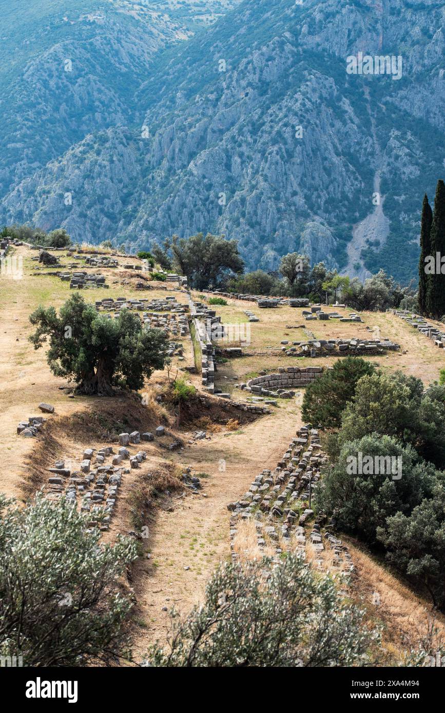 L'ancien gymnase de Delphes, Grèce Banque D'Images