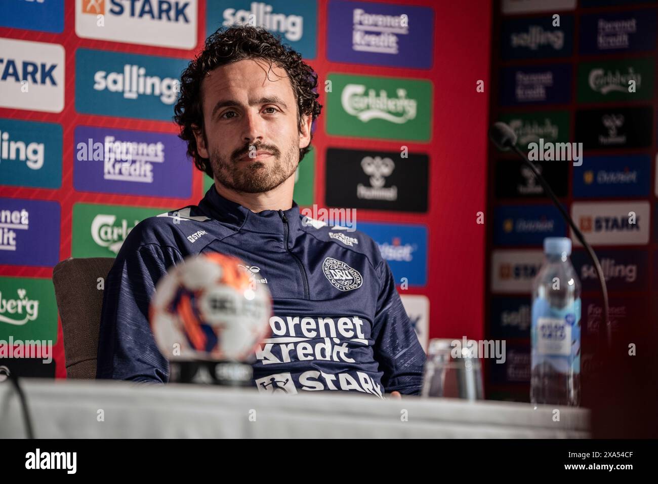 Elsinore, Danemark. 04 juin 2024. Thomas Delaney lors de la conférence de presse avec l'équipe nationale de football à Helsingoer le mardi 4 juin 2024. Le Danemark jouera dans le groupe C lors de la finale EM 2024. (Photo : Thomas Traasdahl/Scanpix 2024) crédit : Ritzau/Alamy Live News Banque D'Images