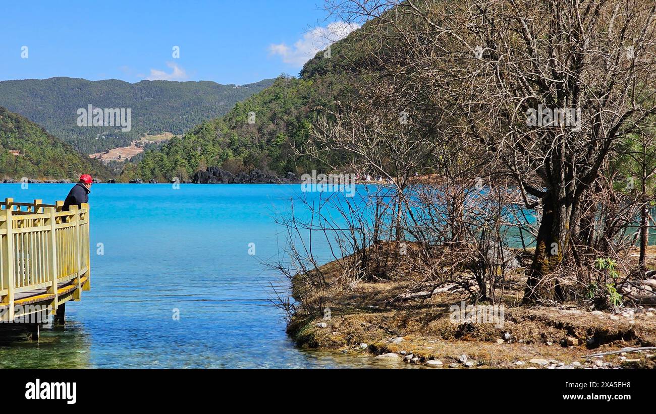 Une vue panoramique de Blue Moon Valley dans la ville de Kunming, Yunnan, Chine Banque D'Images