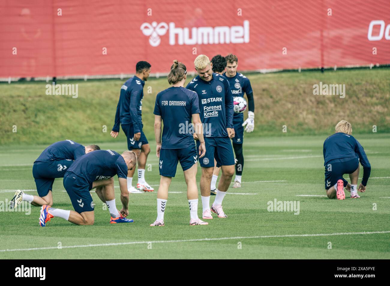 Elsinore, Danemark. 04 juin 2024. Jonas Wind lors de l'entraînement avec l'équipe nationale de football à Helsingoer le mardi 4 juin 2024. Le Danemark jouera dans le groupe C lors de la finale EM 2024. (Photo : Thomas Traasdahl/Scanpix 2024) crédit : Ritzau/Alamy Live News Banque D'Images