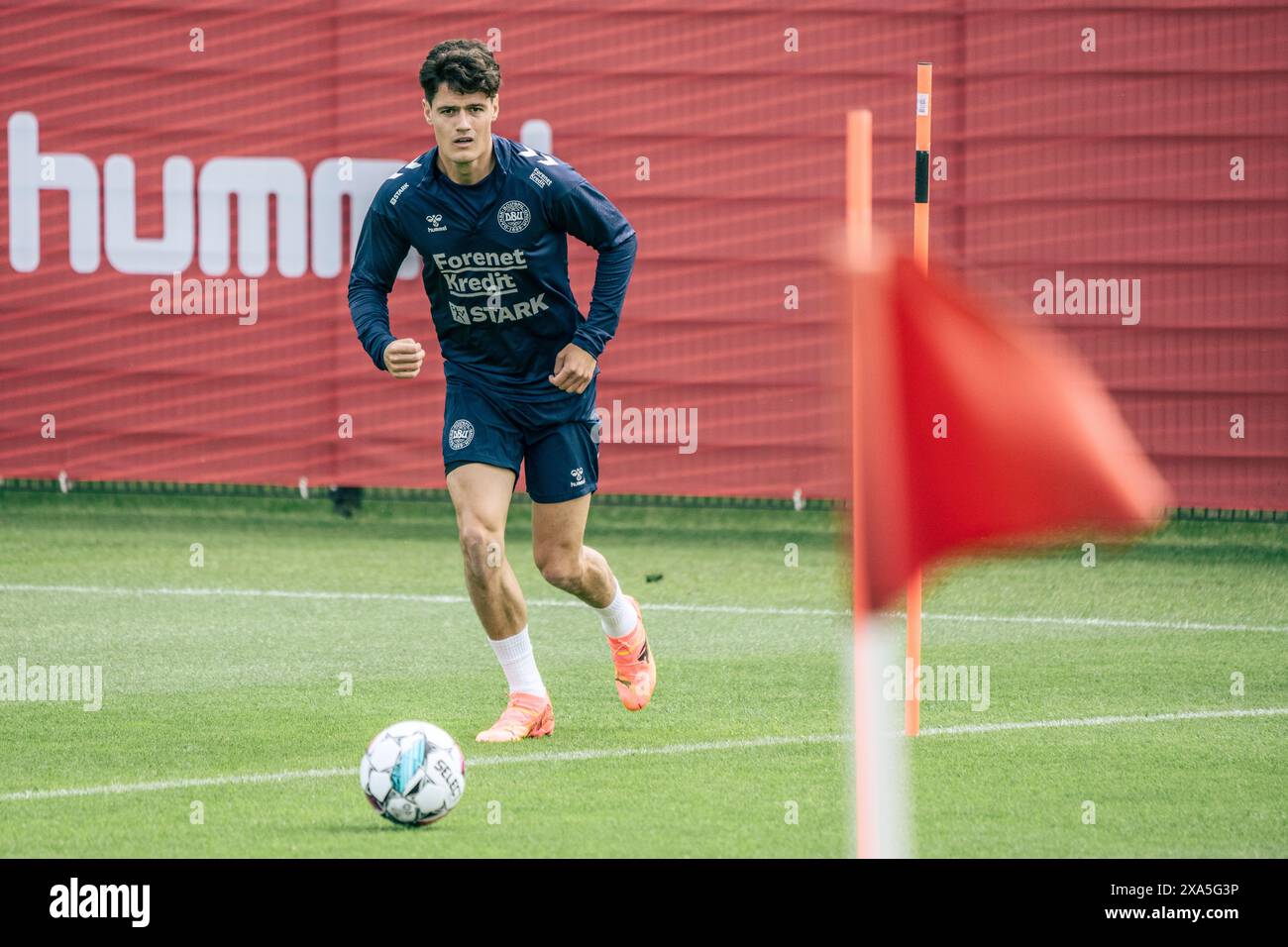 Elsinore, Danemark. 04 juin 2024. Christian Noergaard lors de l'entraînement avec l'équipe nationale de football à Helsingoer le mardi 4 juin 2024. Le Danemark jouera dans le groupe C lors de la finale EM 2024. (Photo : Thomas Traasdahl/Scanpix 2024) crédit : Ritzau/Alamy Live News Banque D'Images
