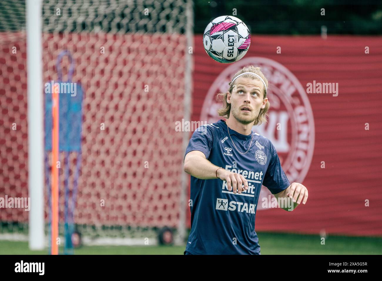Elsinore, Danemark. 04 juin 2024. Mathias Jensen lors de l'entraînement avec l'équipe nationale de football à Helsingoer le mardi 4 juin 2024. Le Danemark jouera dans le groupe C lors de la finale de l'EM 2024. (Photo : Thomas Traasdahl/Scanpix 2024) crédit : Ritzau/Alamy Live News Banque D'Images