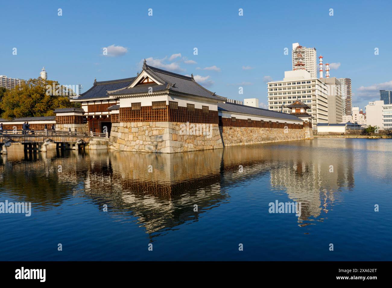 Temple aux reflets, Hiroshima, Japon Banque D'Images