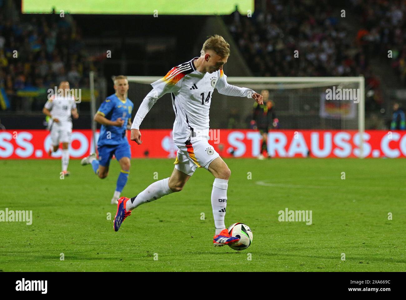 Nuremberg, Allemagne. 3 juin 2024. Maximilian Beier de l'Allemagne court lors du match amical Allemagne contre Ukraine au Max-Morlock-Stadion à Nuremberg, en Allemagne. Crédit : Oleksandr Prykhodko/Alamy Live News Banque D'Images