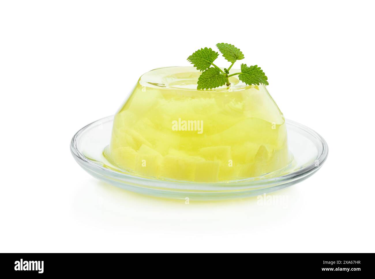 Gelée d'ananas jaune isolée sur blanc Banque D'Images