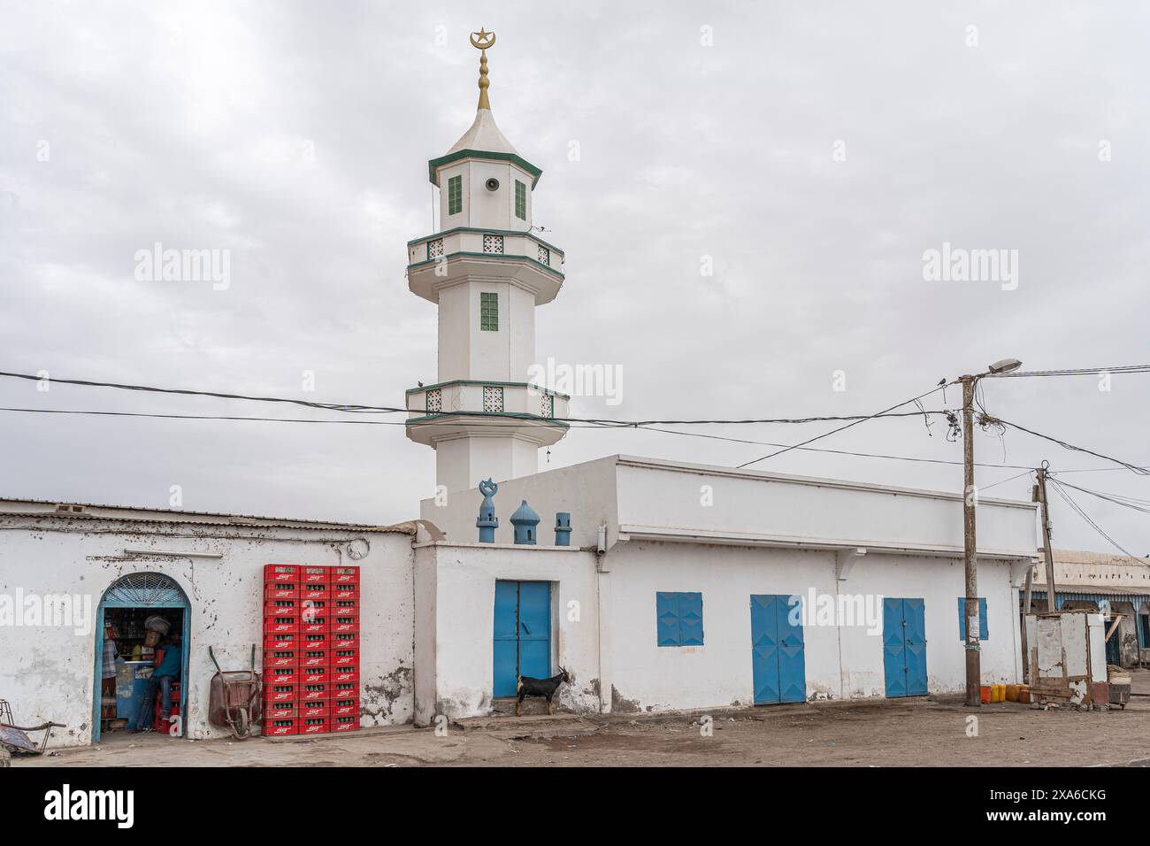 Mosquée dans le golfe de Tadjoura, Djibouti Banque D'Images