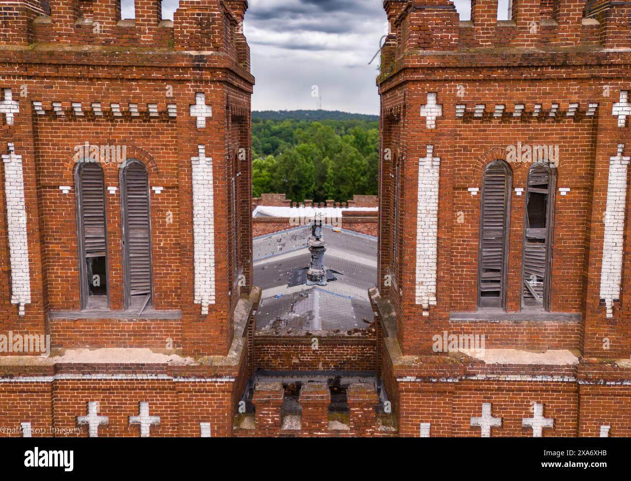 Un vieux bâtiment près de la rivière Savanna à Augusta, Géorgie Banque D'Images