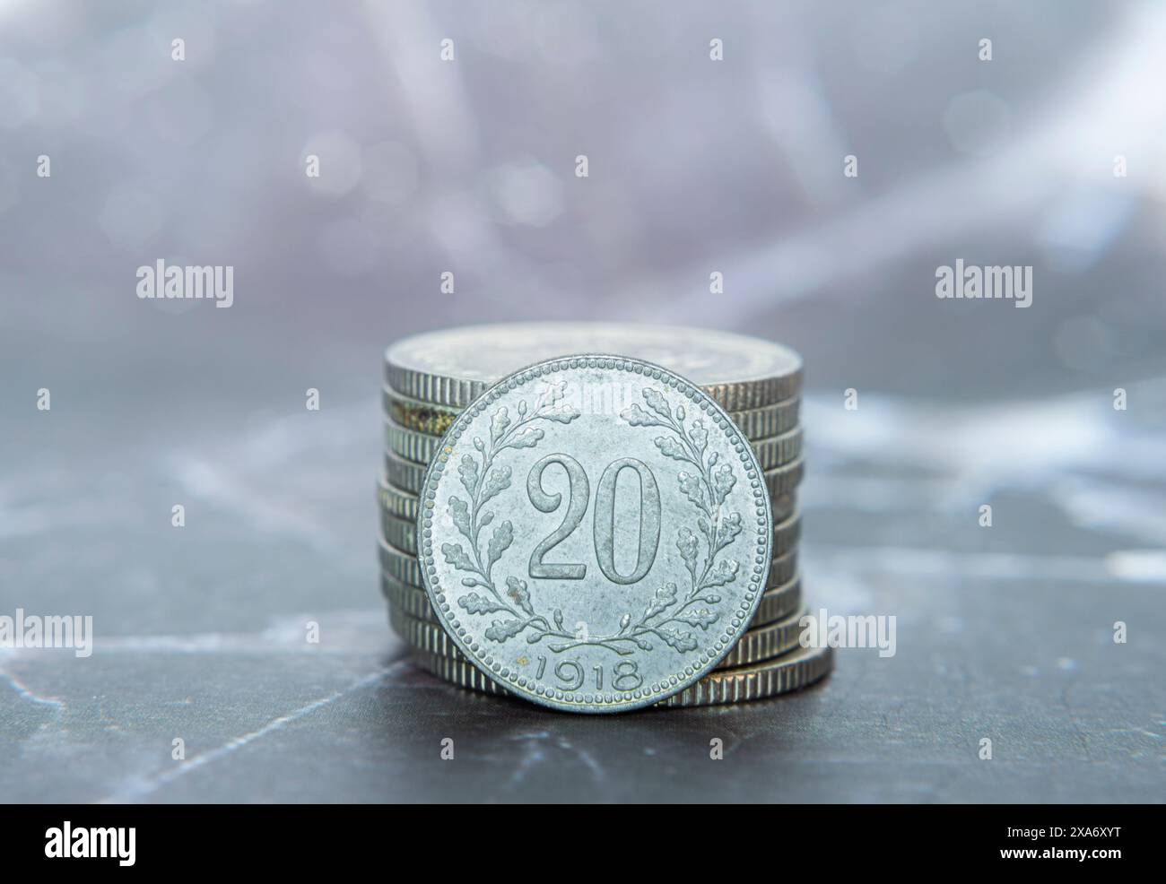 L'empire Autriche-Hongrie 20 heller coin, Karl II Banque D'Images