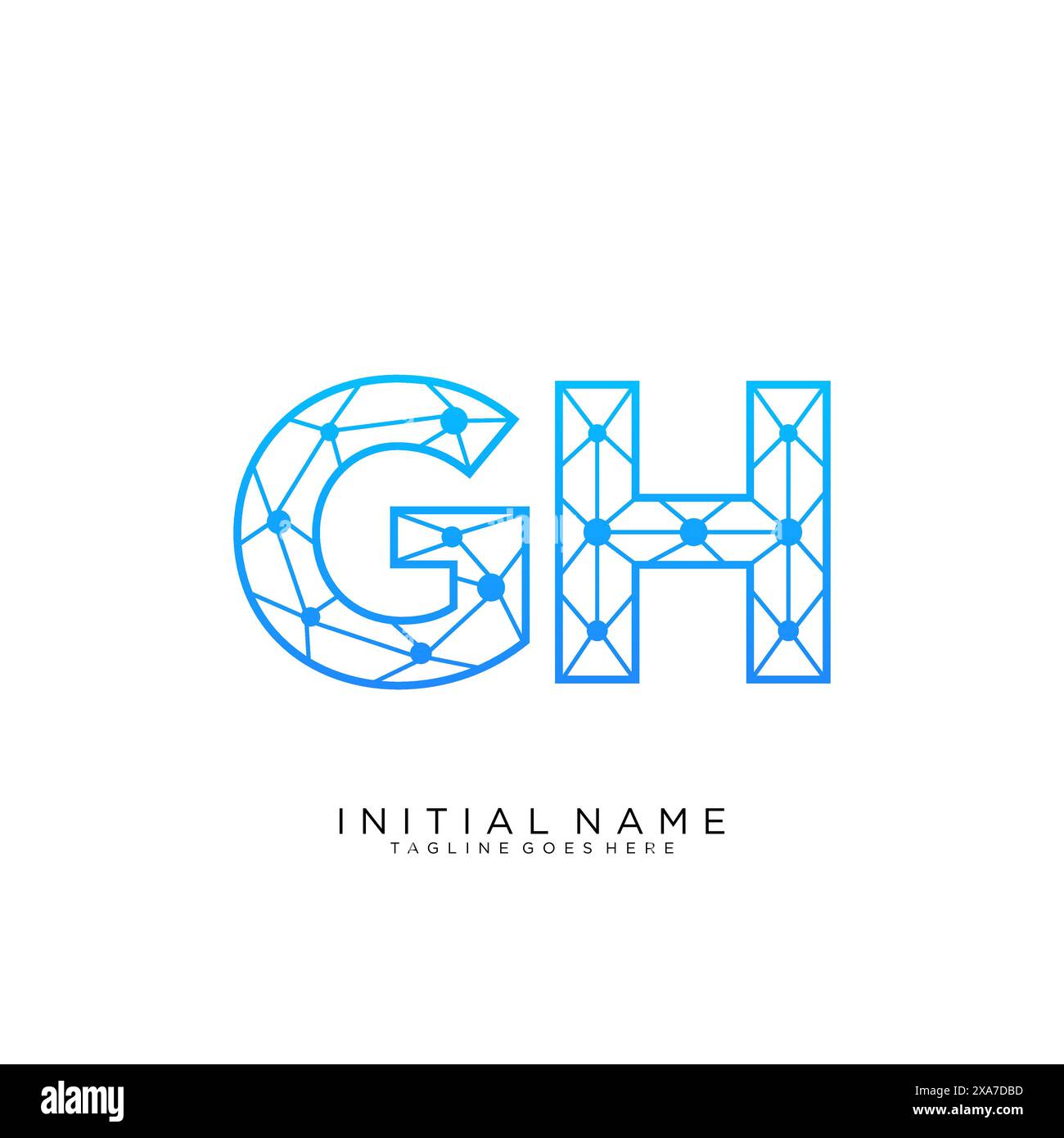 Modèle de conception d'icône de logo GH Tech Illustration de Vecteur