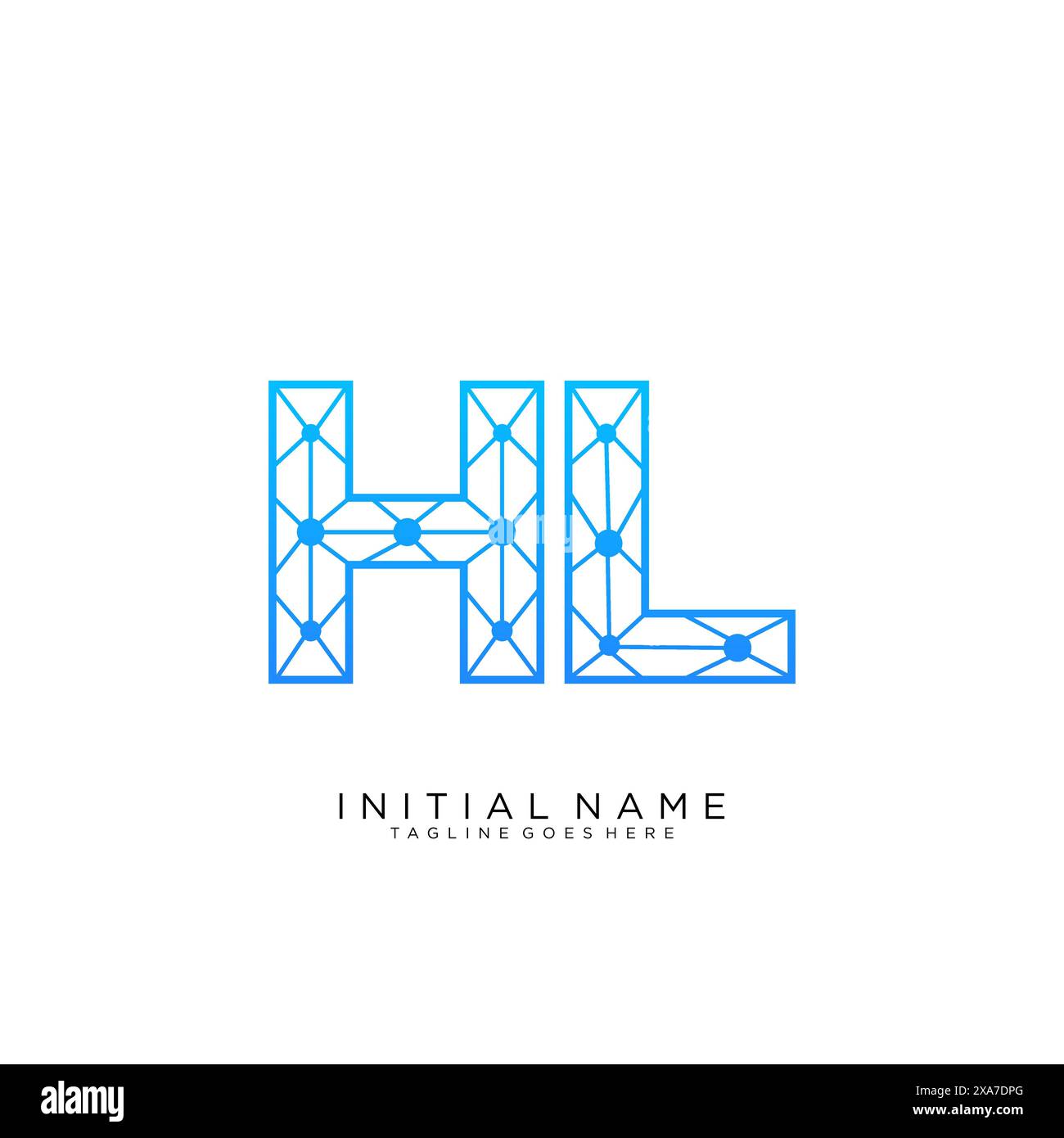 Modèle de conception d'icône de logo HL Tech Illustration de Vecteur