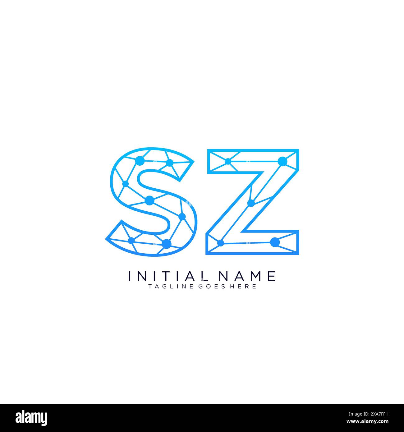 Modèle de conception d'icône de logo SZ Tech Illustration de Vecteur