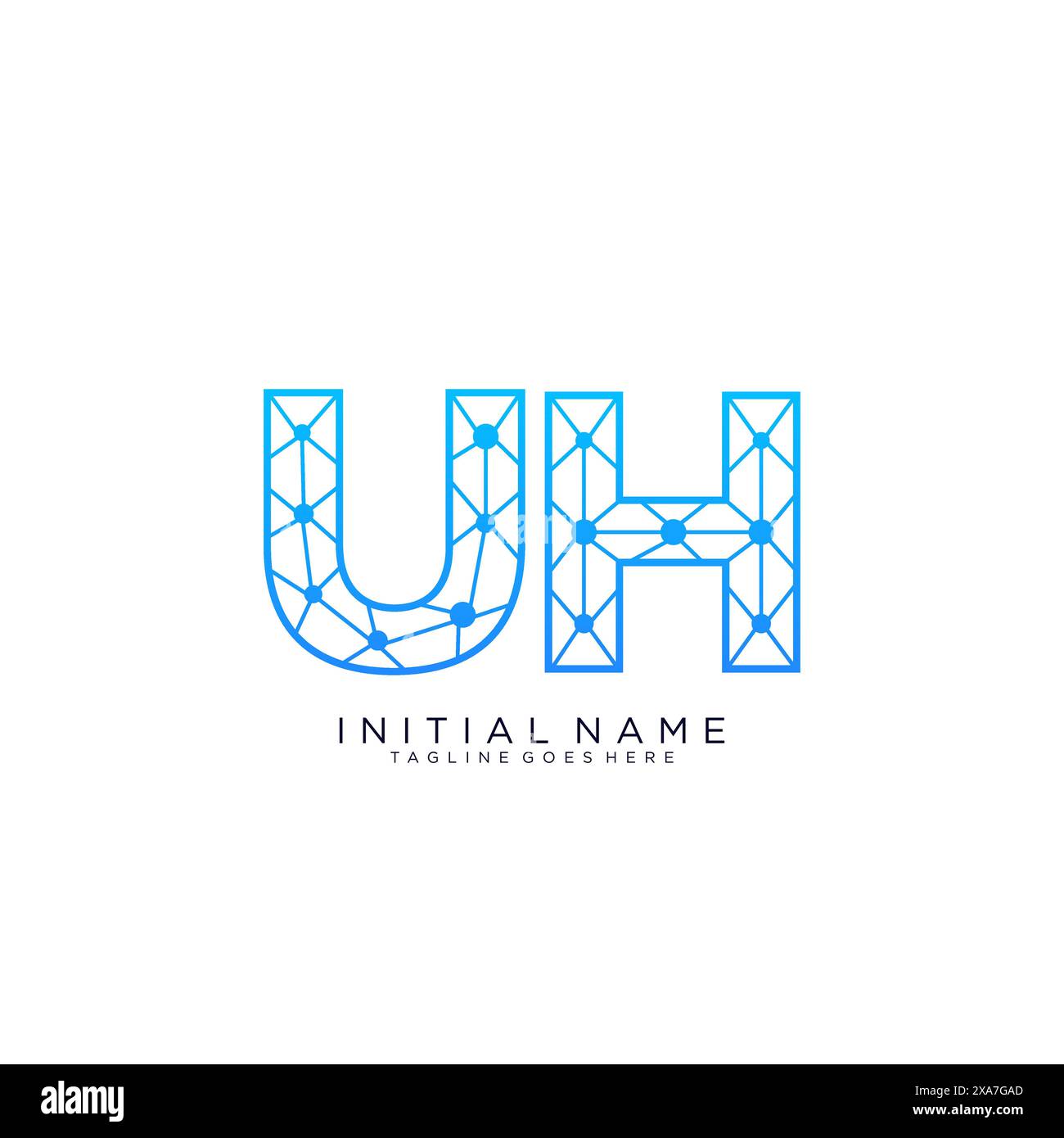 Modèle de conception d'icône de logo UH Tech Illustration de Vecteur