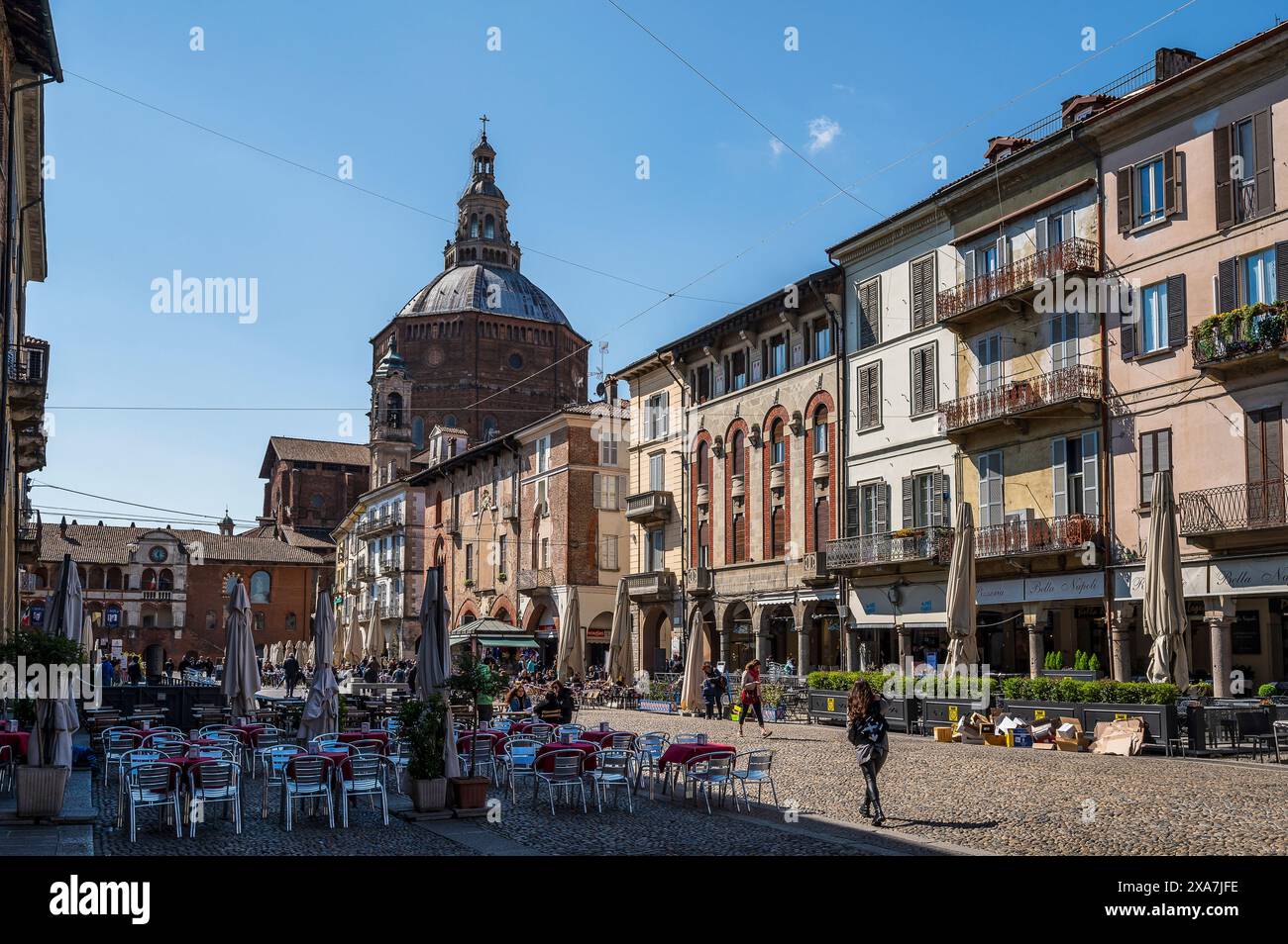 Cathédrale de Pavie Piazza della Vittoria, ville de Pavie sur le fleuve Tessin, province de Pavie, Lombardie, Italie, Europe Banque D'Images