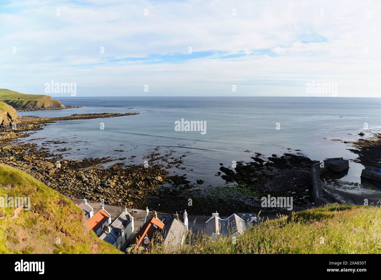 Village de pêcheurs Pennan sur la côte nord écossaise, tournage du film LOKAL HERO DE 1983 avec Burt Lancaster, Écosse, Royaume-Uni, Europe, vue Banque D'Images