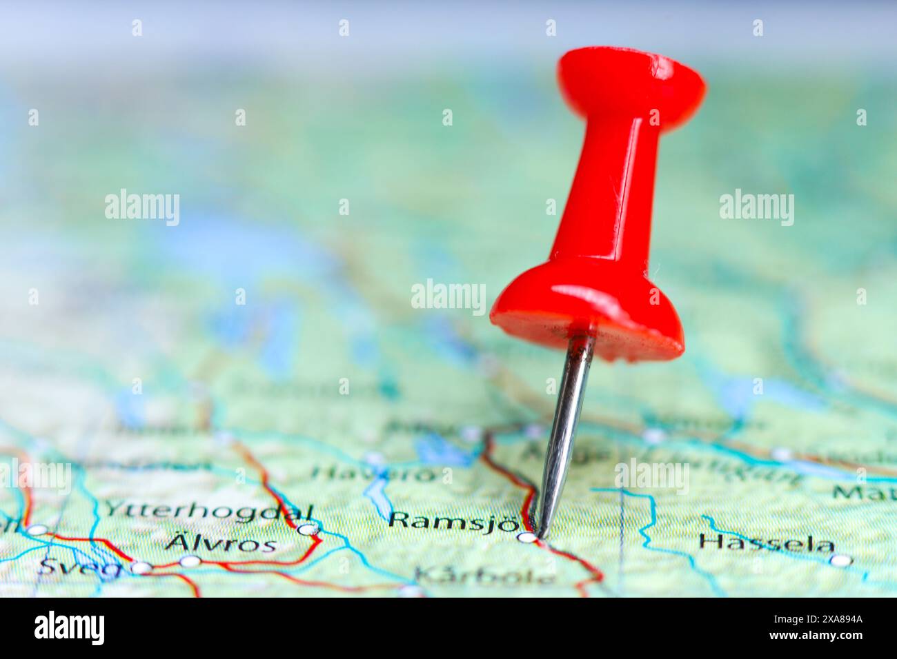 Ramsjo, Suède pin sur la carte Banque D'Images