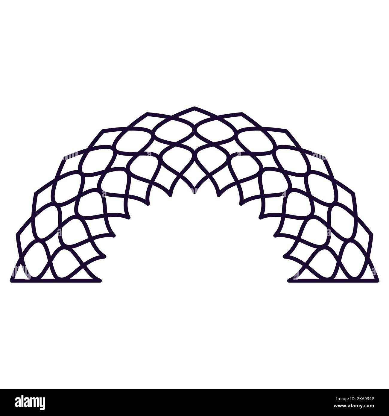 Ligne noire arc en treillis motif abstrait illustration décorative Illustration de Vecteur