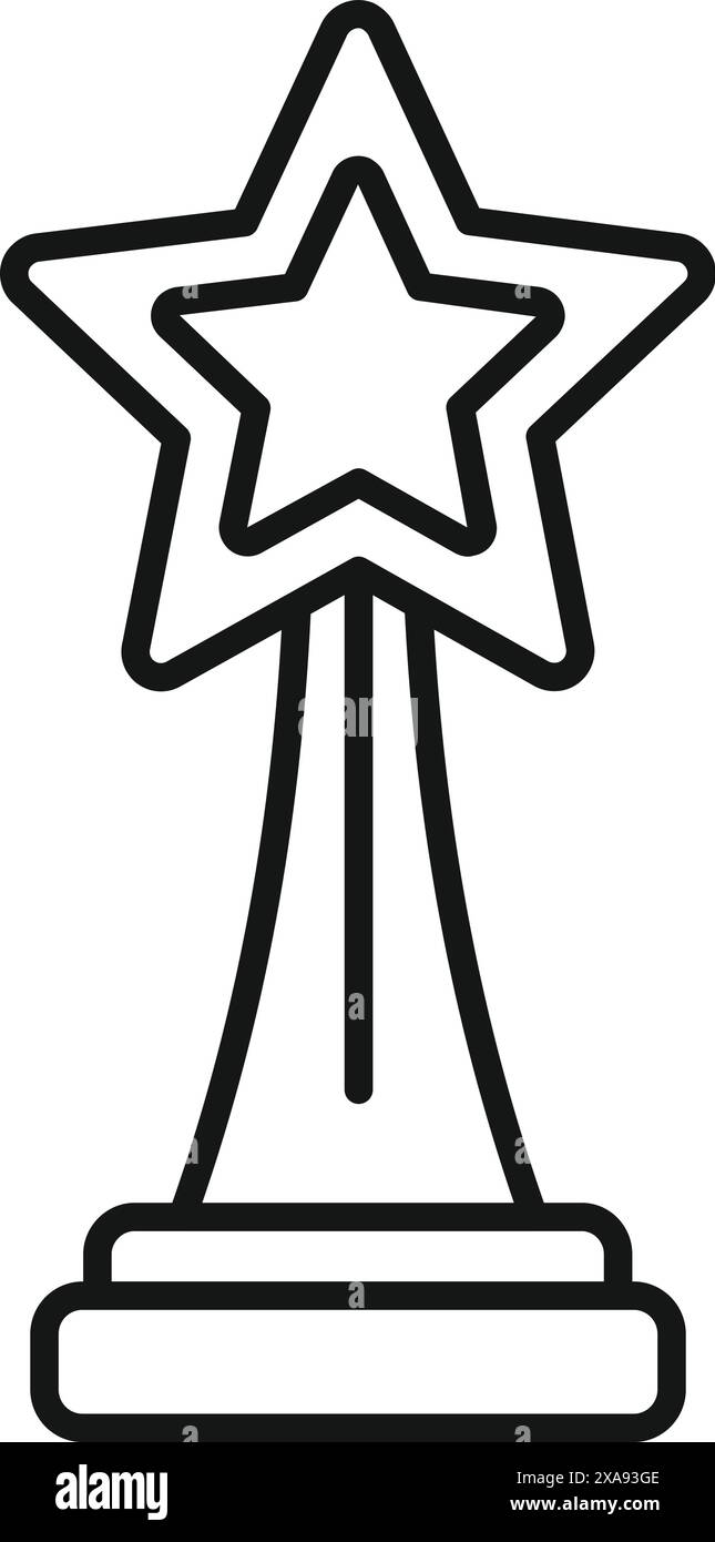 Symbolisant l'excellence et la réussite, ce trophée est prêt à être remis lors d'un spectacle ou d'une cérémonie de remise de prix Illustration de Vecteur