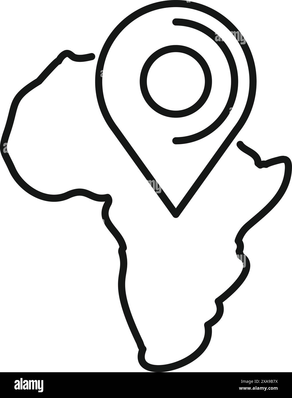 PIN marquant un emplacement spécifique sur une carte de l'afrique Illustration de Vecteur