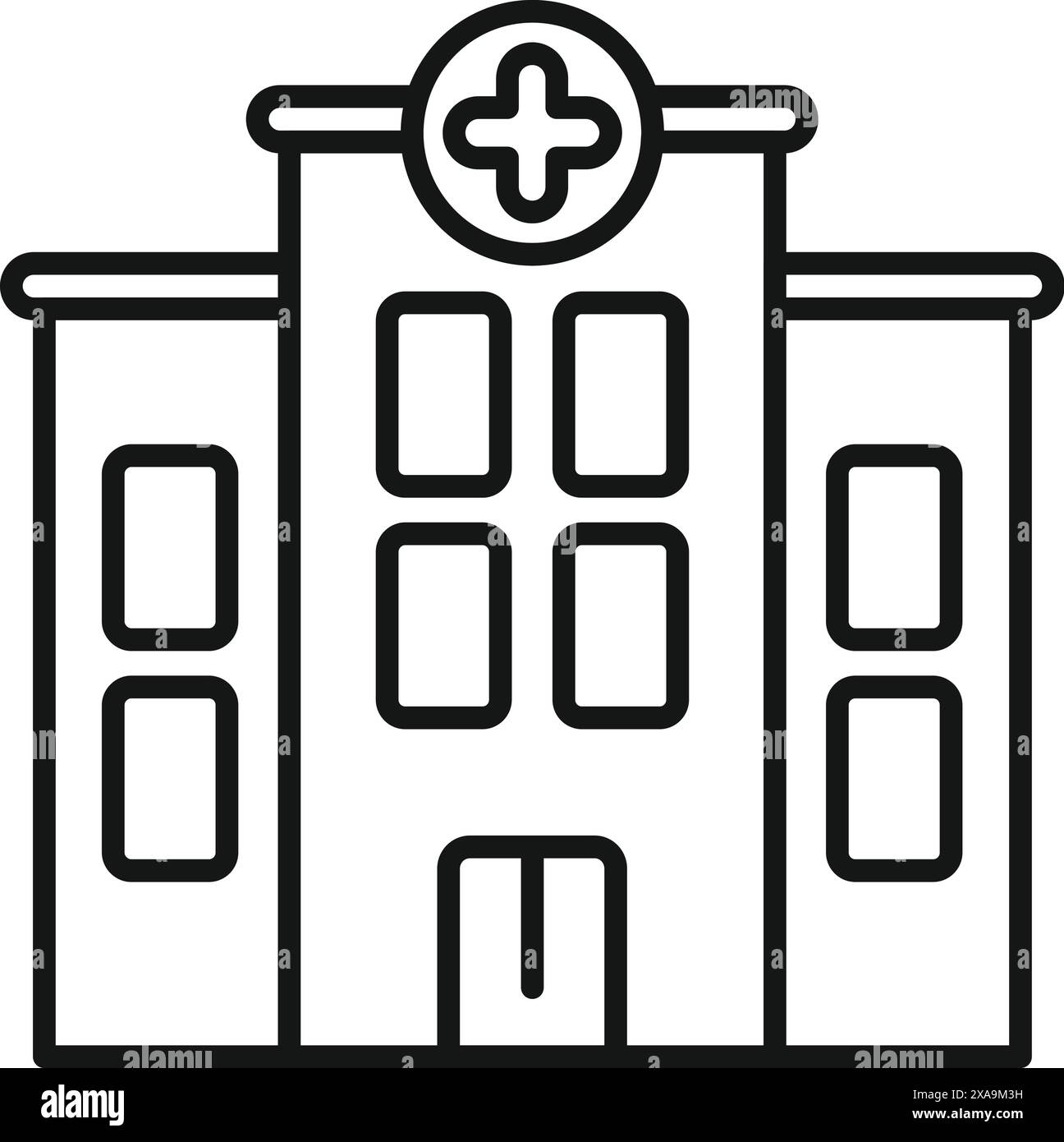 Offrant des soins de santé de qualité supérieure, cet établissement offre un phare d'espoir et de guérison Illustration de Vecteur