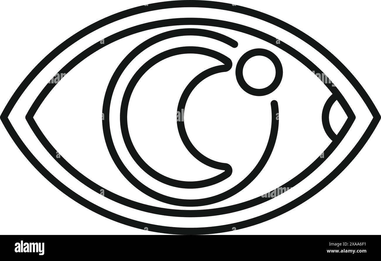 Illustration linéaire simple et audacieuse d'un œil, adaptée à diverses utilisations de conception Illustration de Vecteur