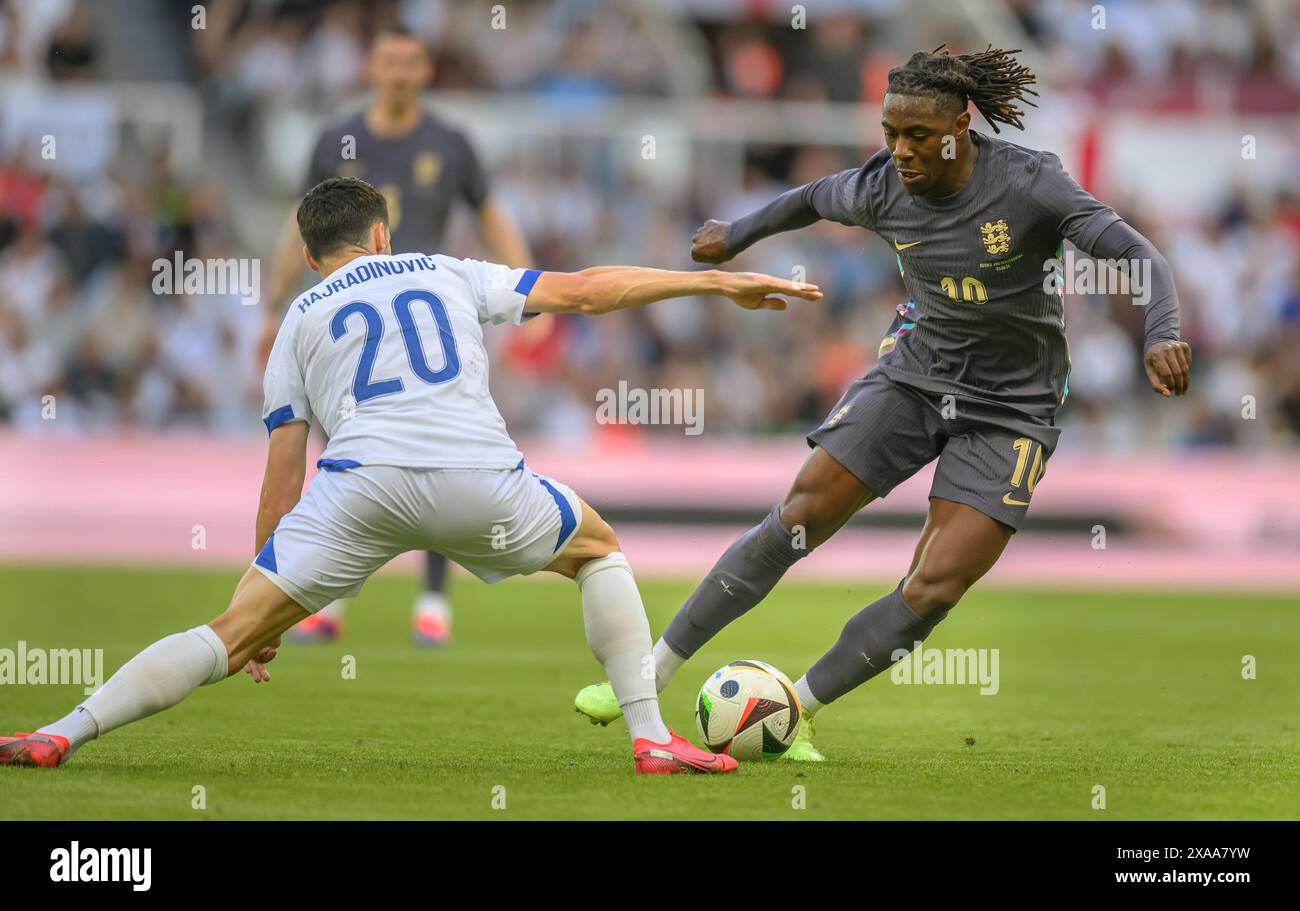 03 juin 2024 - Angleterre v Bosnie-Herzégovine- International Friendly - St James' Park. Eberechi Eze en action. Image : Mark pain / Alamy Live News Banque D'Images