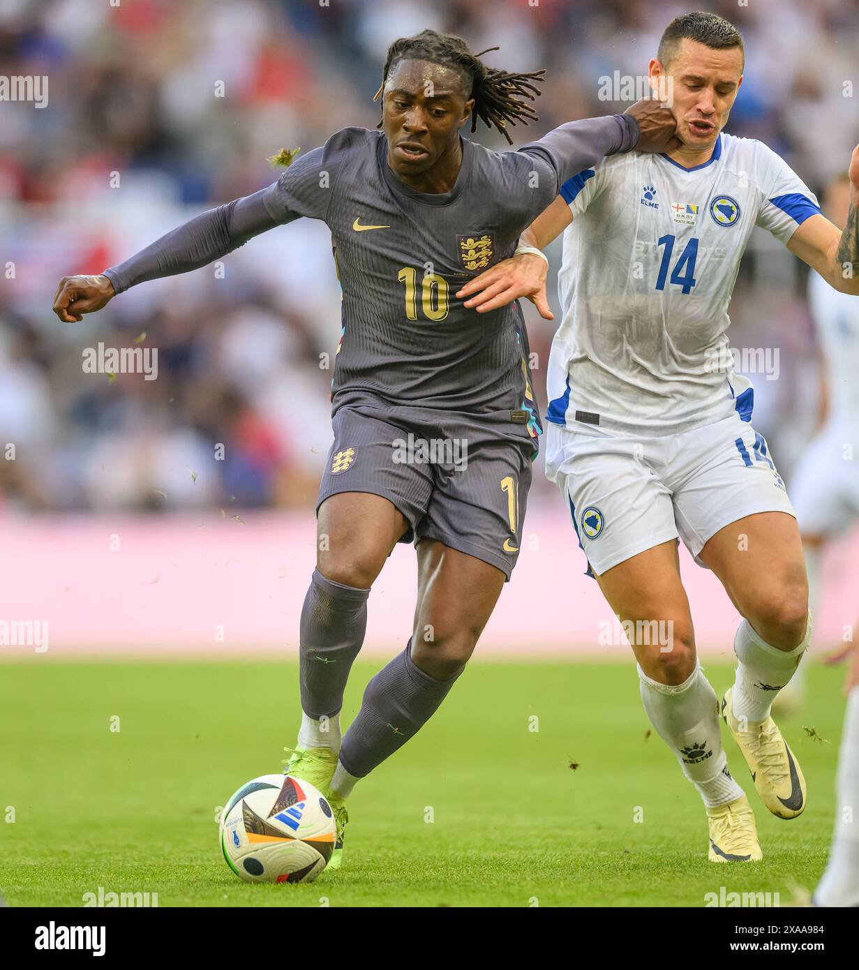 03 juin 2024 - Angleterre v Bosnie-Herzégovine- International Friendly - St James' Park. Eberechi Eze en action. Image : Mark pain / Alamy Live News Banque D'Images