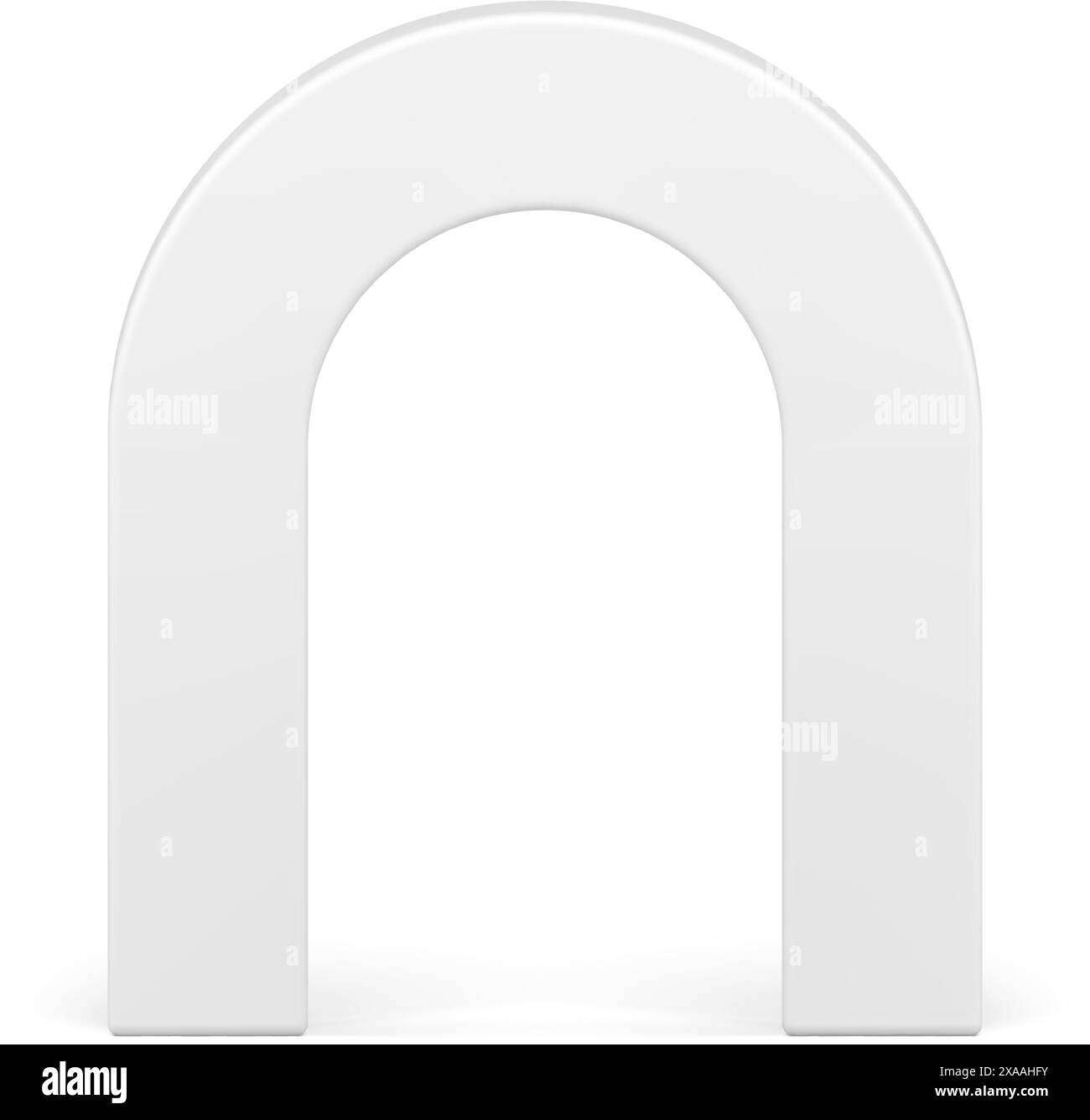 Architecture de colonne incurvée blanche forme géométrique arc cadre d'exposition vue avant illustration vectorielle réaliste. Porte fenêtre cintrée élégante ent Illustration de Vecteur