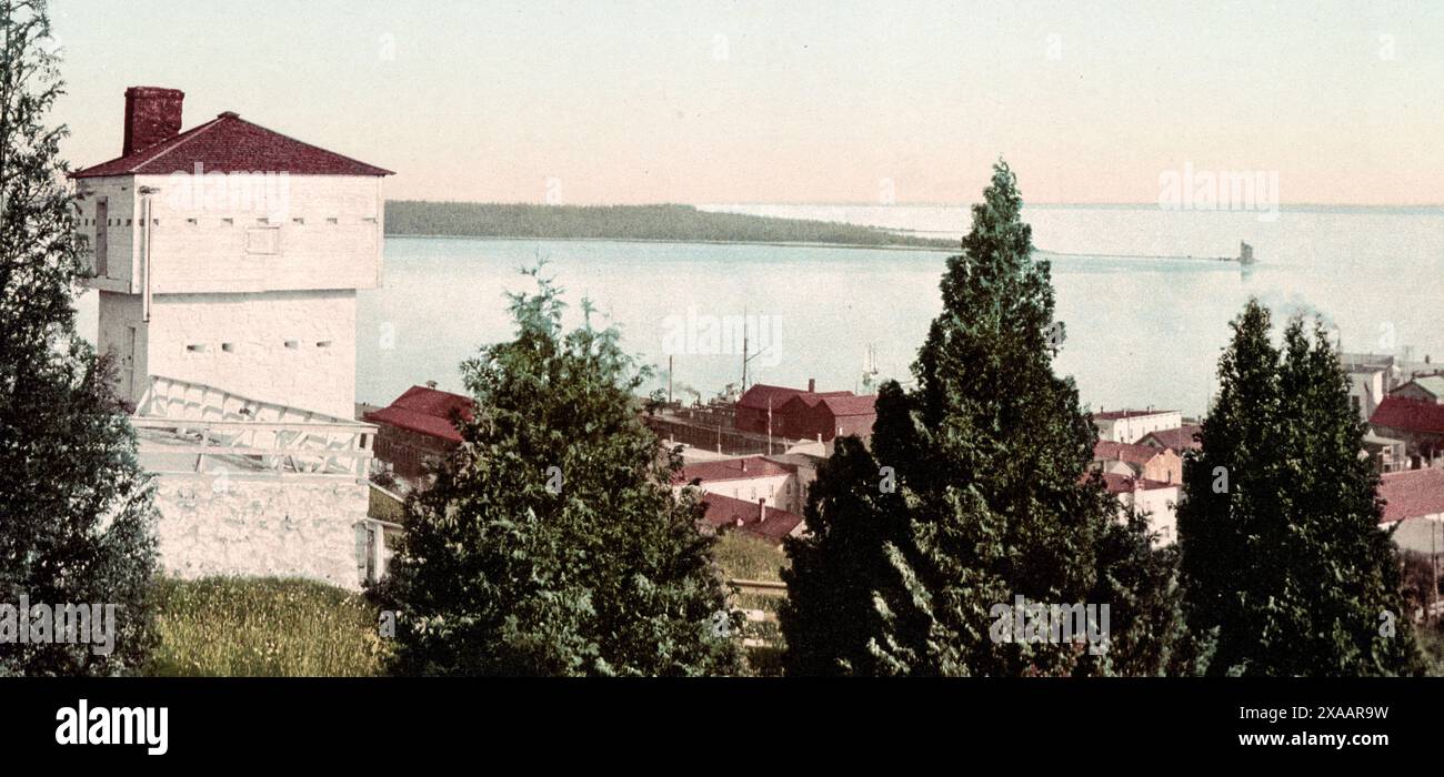 Old Block House, Fort Mackinac, Michigan, vers 1900 Banque D'Images