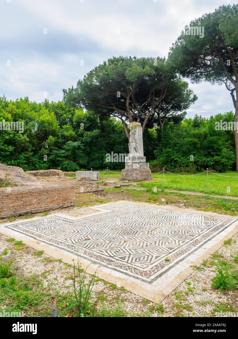 Mosaïque de la place de la victoire (Piazzale della Vittoria) - Parc archéologique d'Ostie antica, Rome, Italie Banque D'Images