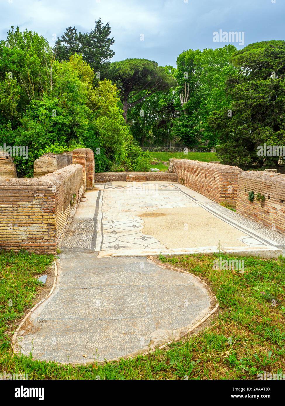 Entrepôt dans le quartier des entrepôts - Parc archéologique d'Ostia antica, Rome, Italie Banque D'Images