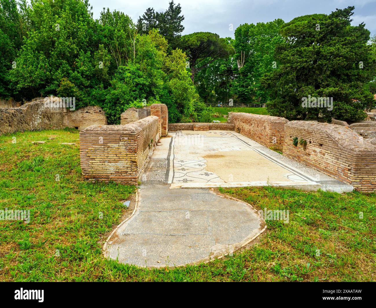 Entrepôt dans le quartier des entrepôts - Parc archéologique d'Ostia antica, Rome, Italie Banque D'Images