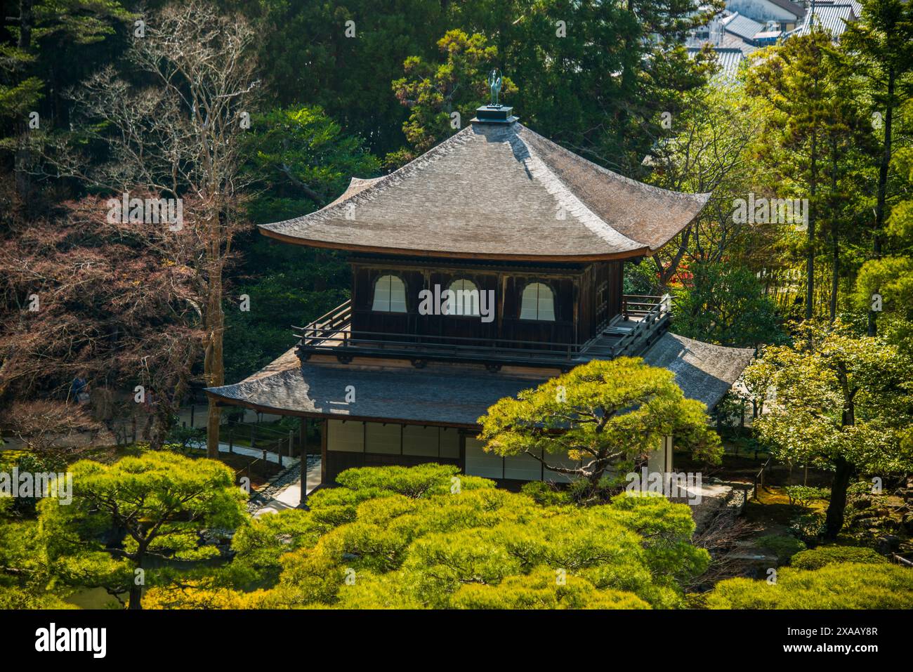 Temple zen Ginkaku-ji (Jisho-ji) (Temple du Pavillon d'argent), site du patrimoine mondial de l'UNESCO, Kyoto, Honshu, Japon, Asie Banque D'Images