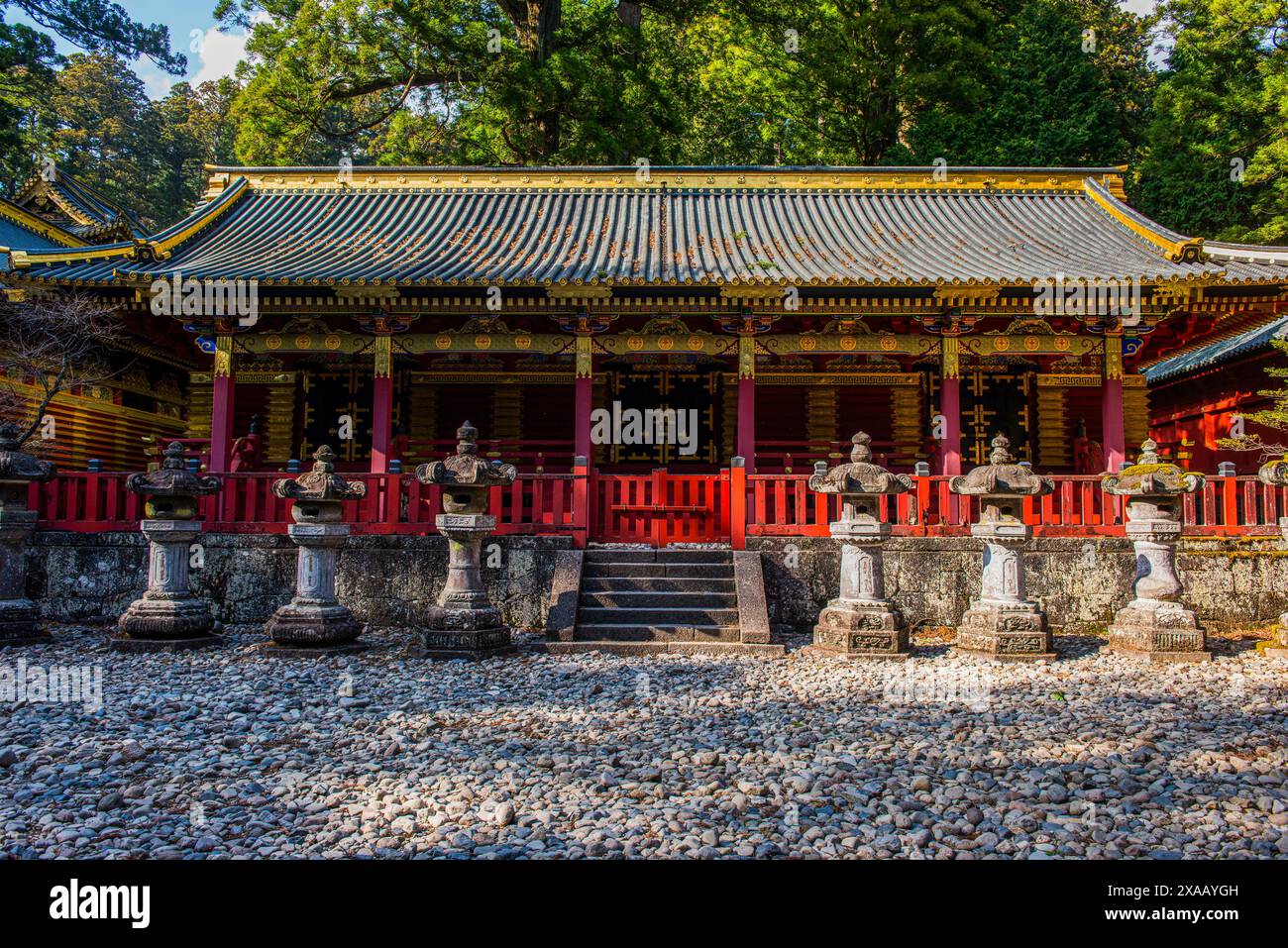 Sanctuaire Toshogu, site du patrimoine mondial de l'UNESCO, Nikko, préfecture de Tochigi, Kanto, Honshu, Japon, Asie Banque D'Images