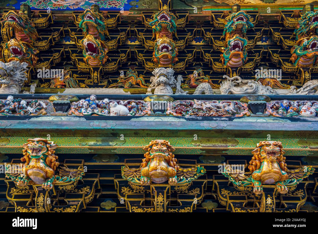 Sanctuaire Toshogu, site du patrimoine mondial de l'UNESCO, Nikko, préfecture de Tochigi, Kanto, Honshu, Japon, Asie Banque D'Images