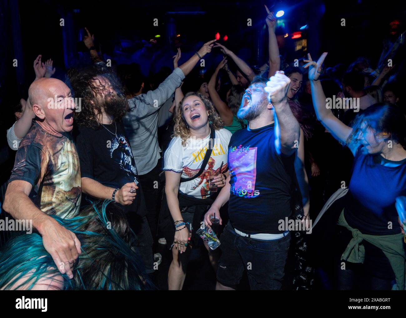 Vie nocturne londonienne dans un club de rock Banque D'Images