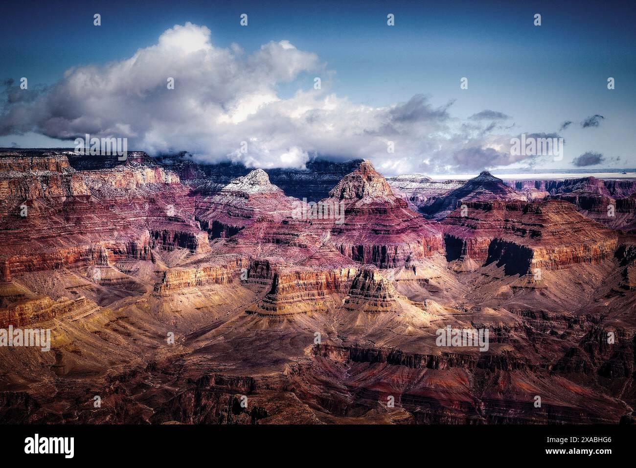 Une scène hivernale de Mather point, sur la rive sud du Grand Canyon, Arizona. Banque D'Images