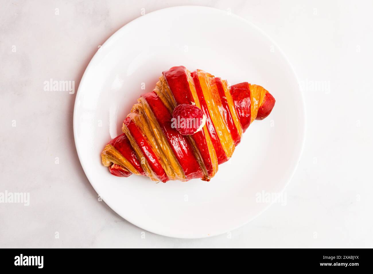 Croissant de framboise Banque D'Images