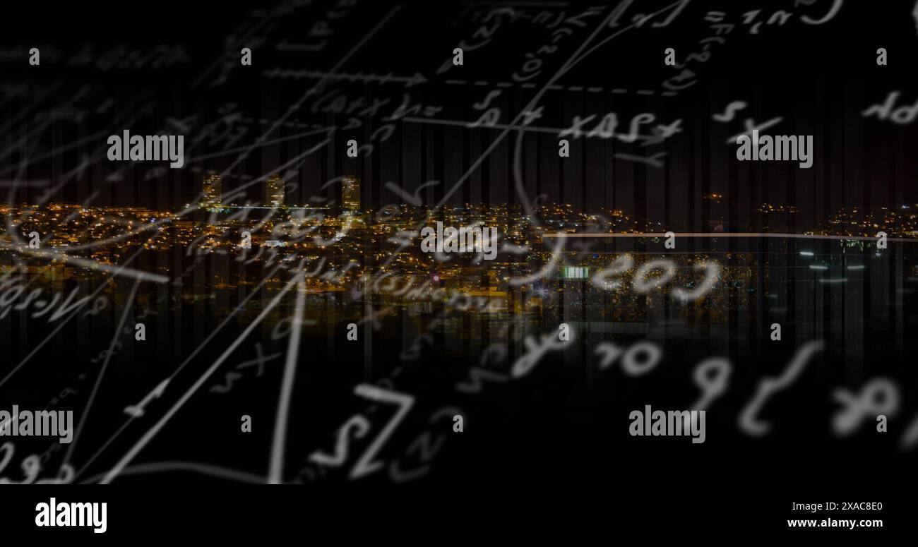 Image de formules mathématiques sur le paysage urbain Banque D'Images