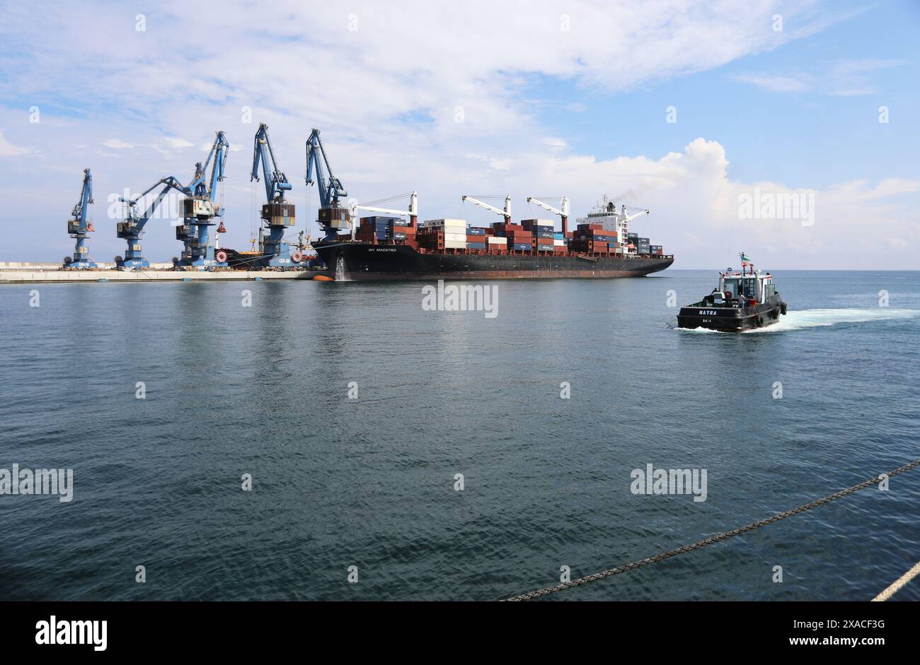 Nairobi. 15 juin 2023. Cette photo prise le 15 juin 2023 montre le port de Bata en Guinée équatoriale. Crédit : Dong Jianghui/Xinhua/Alamy Live News Banque D'Images