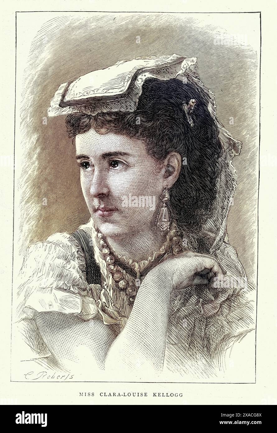 Clara Louise Kellogg soprano dramatique américaine, chanteuse d'opéra, années 1870, illustraion vintage, XIXe siècle Banque D'Images