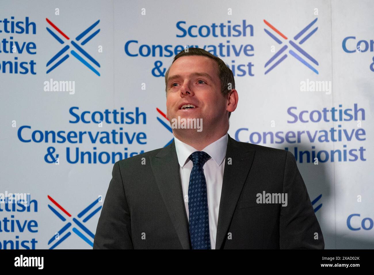 Édimbourg, Écosse, Royaume-Uni. 6 juin 2024. Douglas Ross, chef des conservateurs écossais, annonce qu'il se présentera comme candidat conservateur écossais pour la circonscription d'Aberdeenshire North & Moray East aux prochaines élections générales. Il a déclaré que David Duguid, l'ancien ministre écossais, ne serait pas en mesure de se présenter dans cette circonscription en raison de sa récente série de lésions vertébrales. Iain Masterton/Alamy Live News Banque D'Images