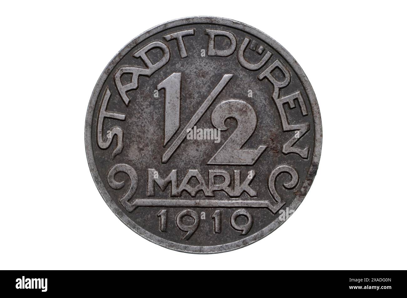 Ville de Düren 1/2 Mark Notgeld coin Banque D'Images