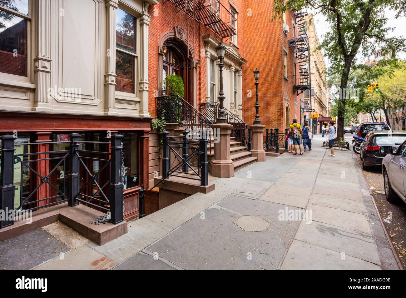 New York City, États-Unis - 25 août 2017 : vue sur la rue à Greenwich Village, Manhattan. Banque D'Images