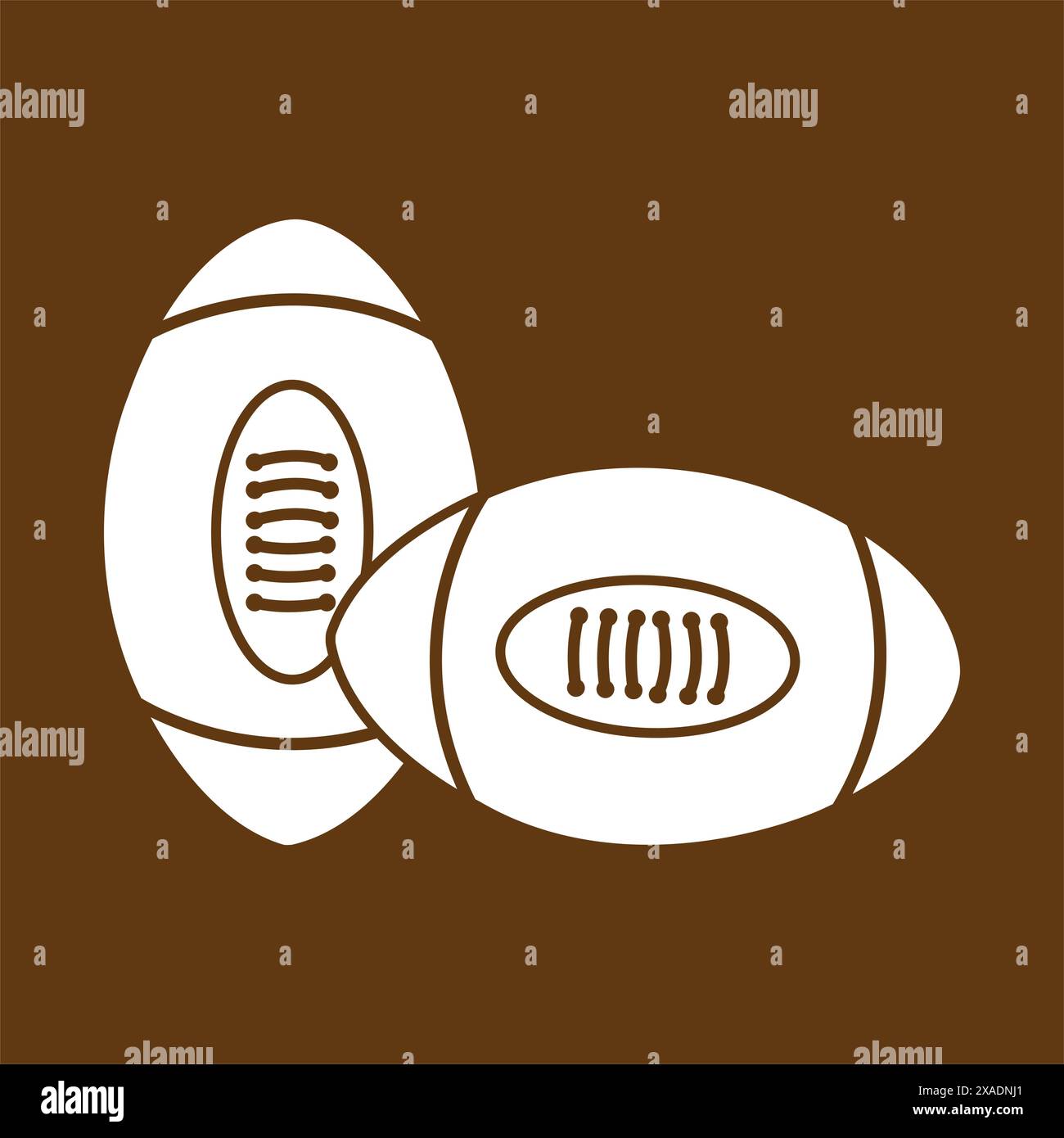 Modèle de conception d'illustration vectorielle d'icône de balle de rugby Illustration de Vecteur